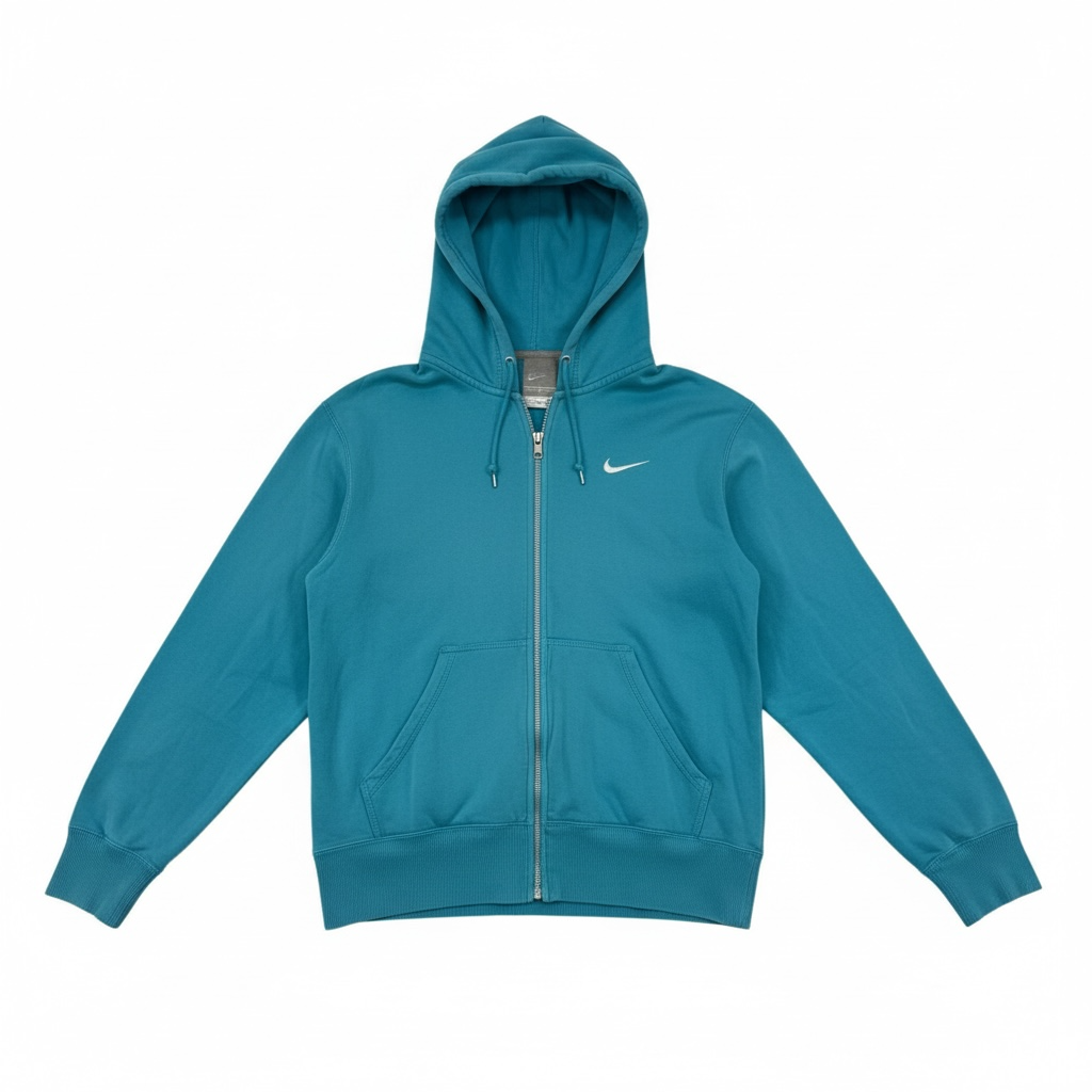 NIKE HOODIE ΤΥΡΚΟΥΑΖ ΜΕ ΦΕΡΜΟΥΑΡ (FULL-ZIP) - M